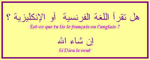 Traduction
                de « Est-ce que tu lis le français ou l’Anglais ? »
            