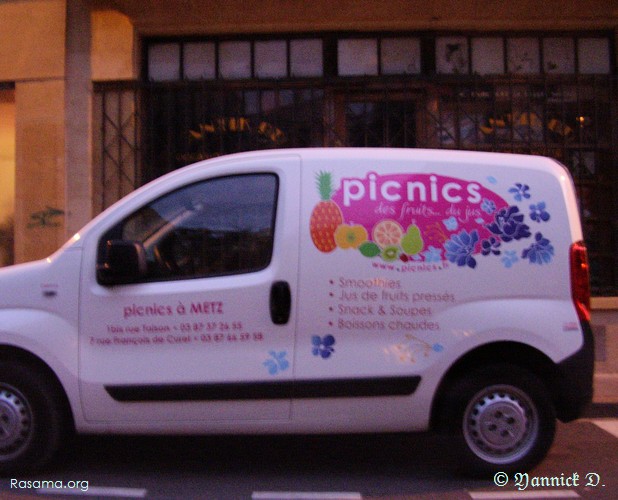 
                « Voiture Pic-Nic » : livraison à domicile de tout ce qu’il
                faut pour diner nature ( rue des Allemands à Metz )
            