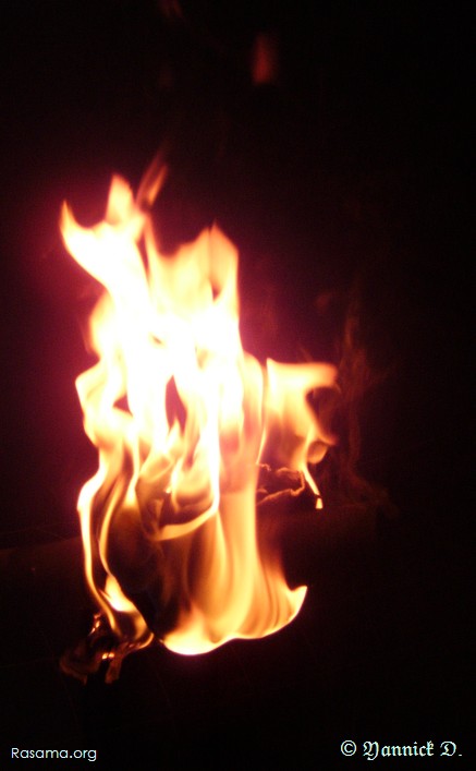 Torche de bois enflammée
                ( troisième )
            